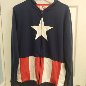 Captain America Marvel Hoodie/Backpack NWT Men's M